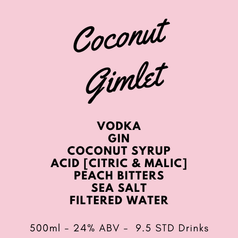 First Class Cocktails Coconut Gimlet Ingredients