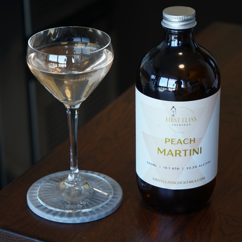 In Flight Peach Martini Cocktail