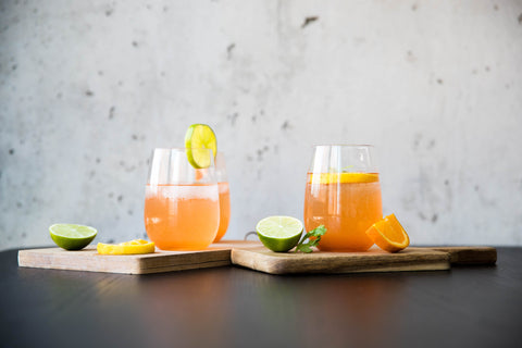 summer cocktails with lime and orange